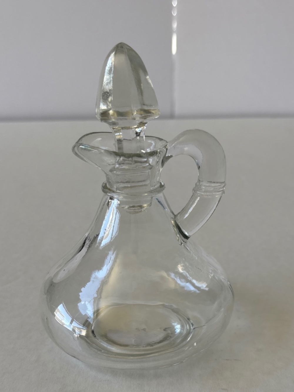 Vintage 1950's Anchor Hocking Clear Glass Oil/Vinegar Cruet